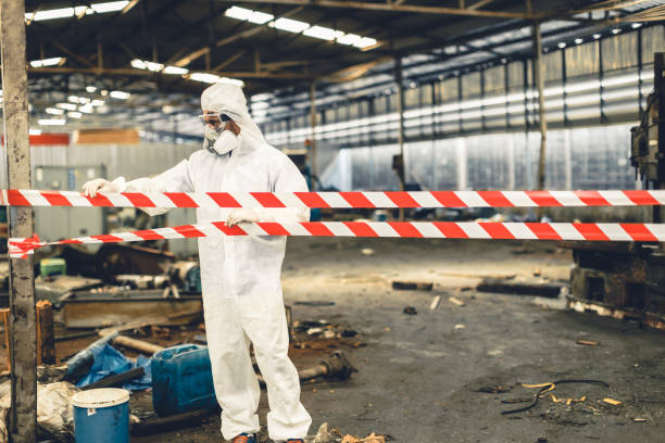 Professional Biohazard Cleanup technician working in Marble Falls, TX